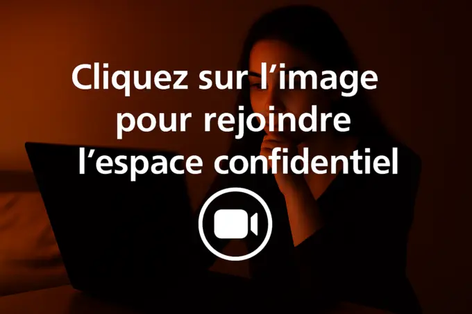 Image illustrant le chat visio Confession Intime, un service d’échange authentique et confidentiel, accessible depuis mobile ou ordinateur pour des conversations sincères, discrètes et bienveillantes.
